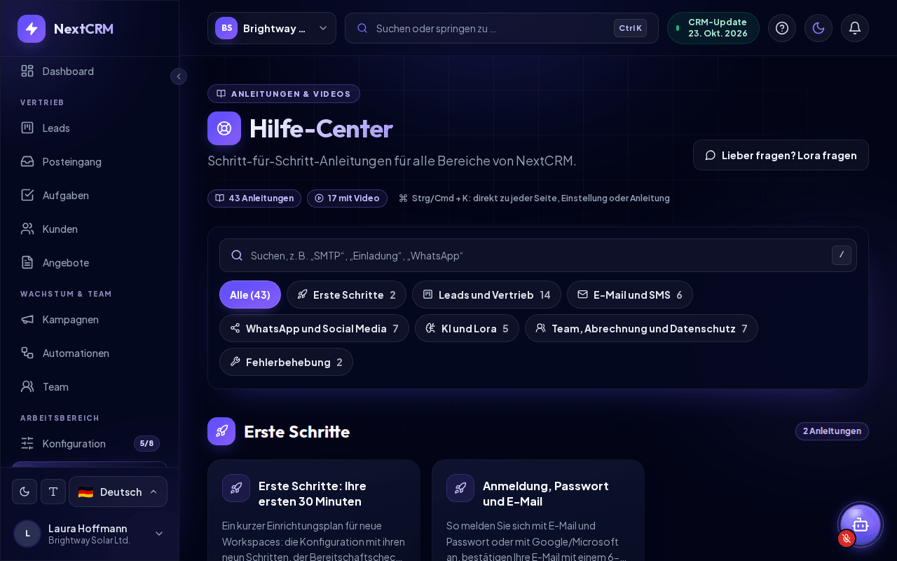 Das Hilfe-Center
