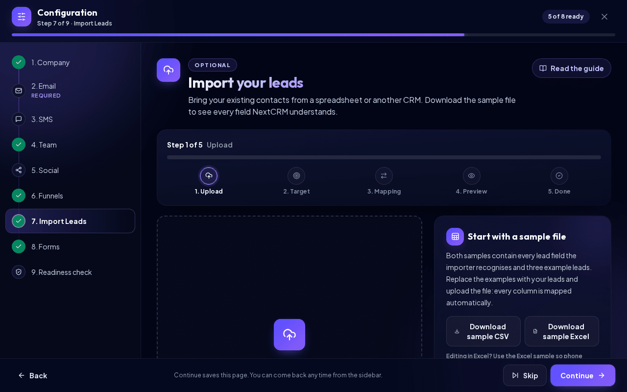 Import Leads wizard
