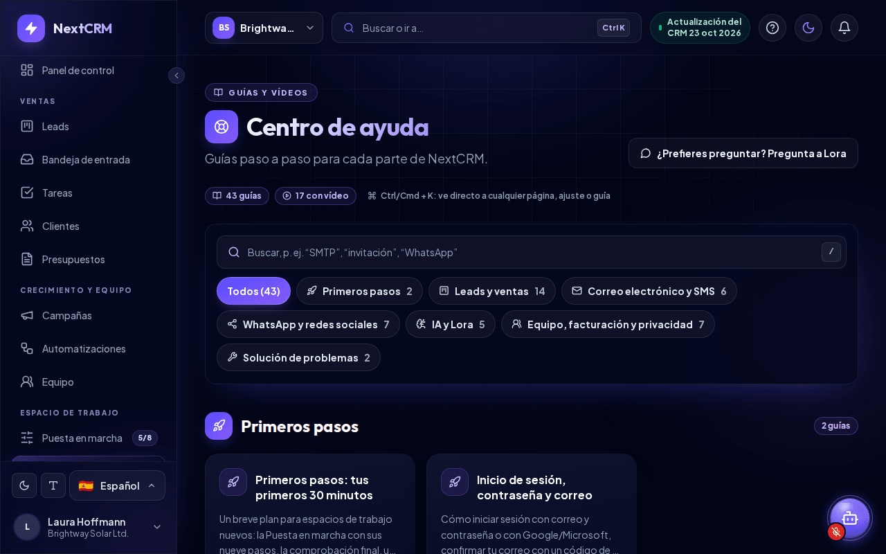 El Centro de ayuda