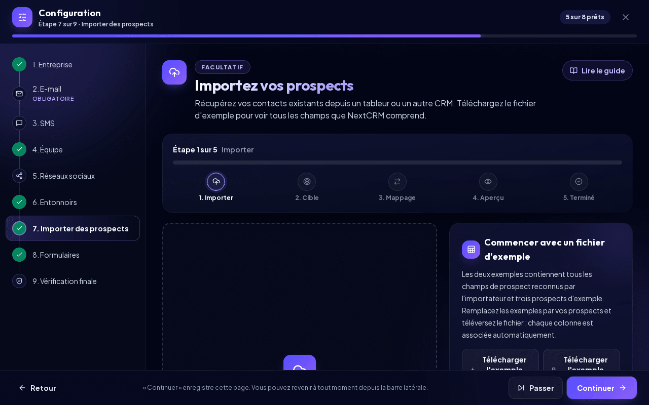 L'assistant Importer des prospects