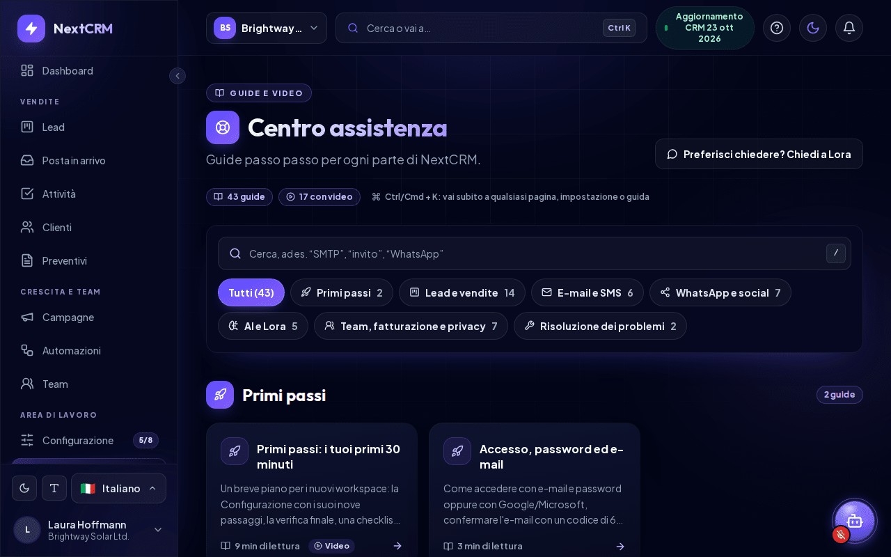 Il Centro assistenza