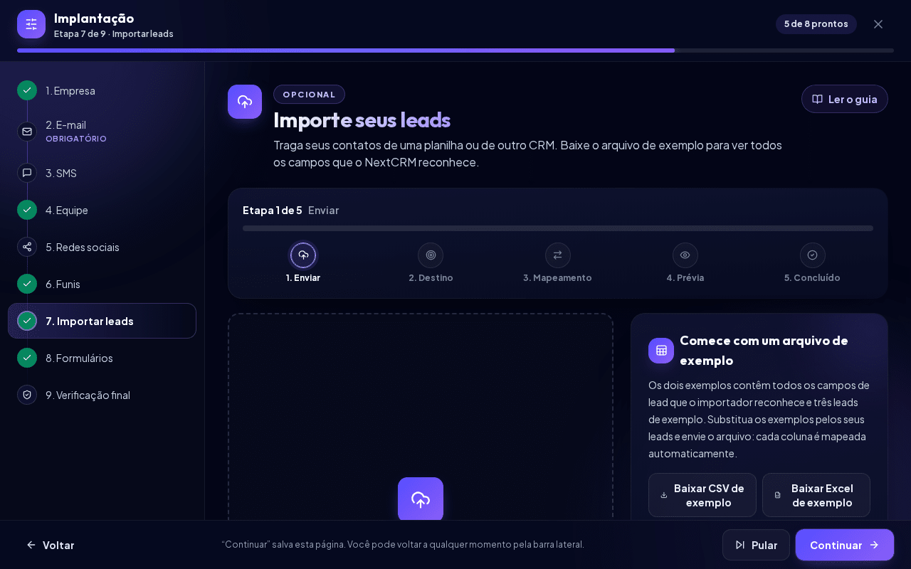 Assistente Importar leads